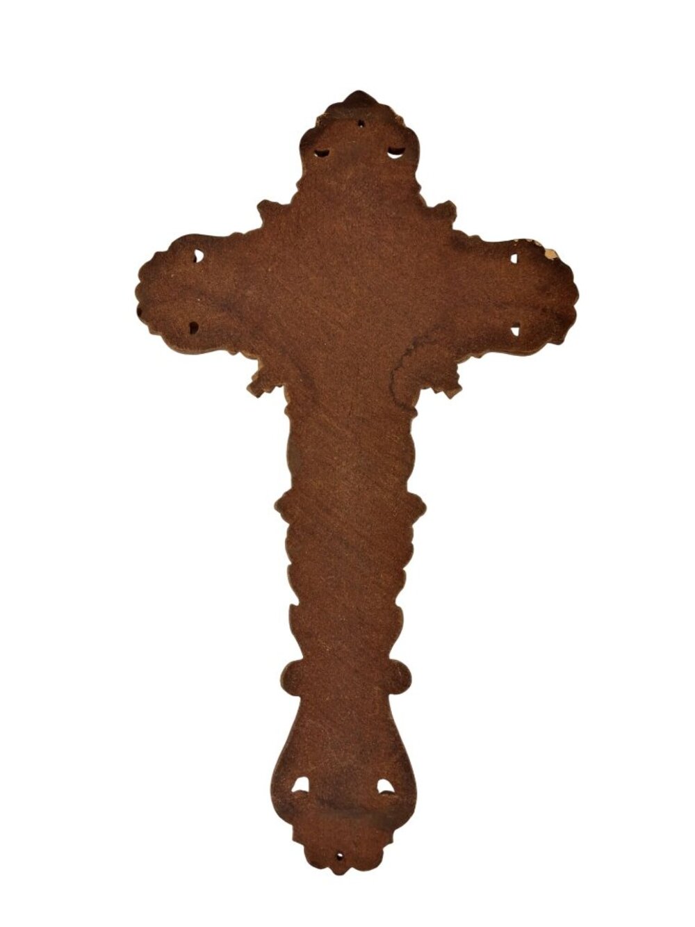 Vtg Burwood Faux Wood Ornate Jesus Crucifix w/INRI Religious Cross 13" x 8.5" - Picture 2 of 14